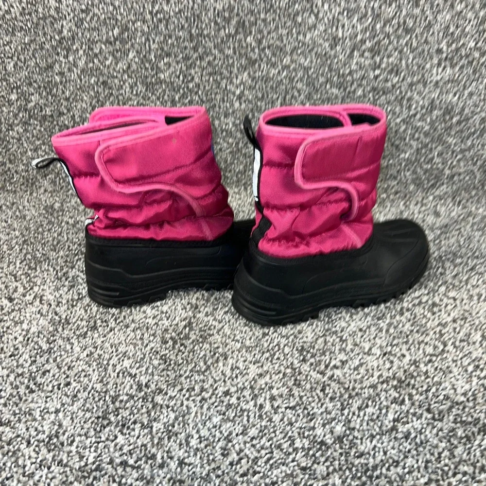 Kids Polo Ralph Lauren Pink Puffer Snow Boots Blue Pony Logo 4.5 Children Girl's